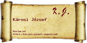 Károsi József névjegykártya