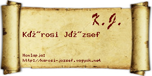 Károsi József névjegykártya