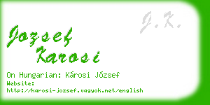 jozsef karosi business card